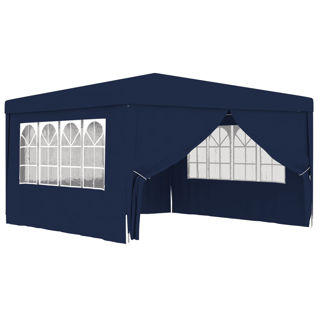 Professional Party Tent with Side Walls 4x4 m Blue 90 g/mï¿½