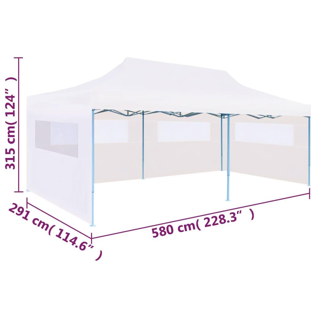 Folding Pop-up Partytent with Sidewalls 3x6 m Steel White