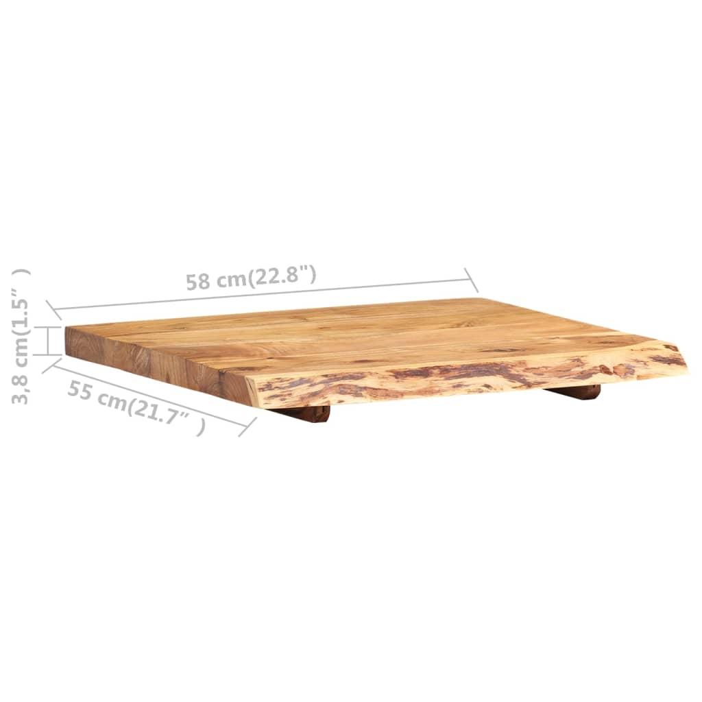 Bathroom Vanity Top Solid Acacia Wood 58x52x3.8 cm