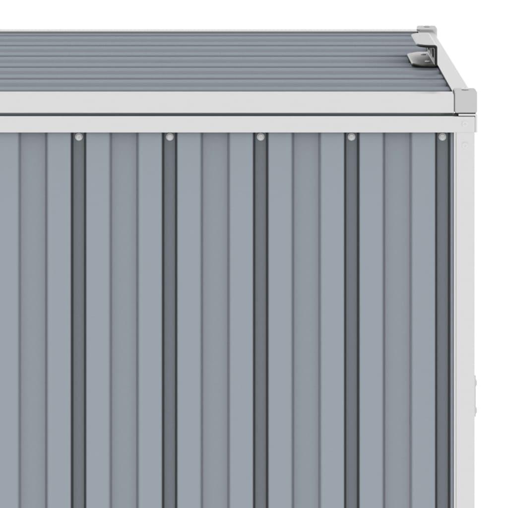 Quadruple Garbage Bin Shed Grey 286x81x121 cm Steel