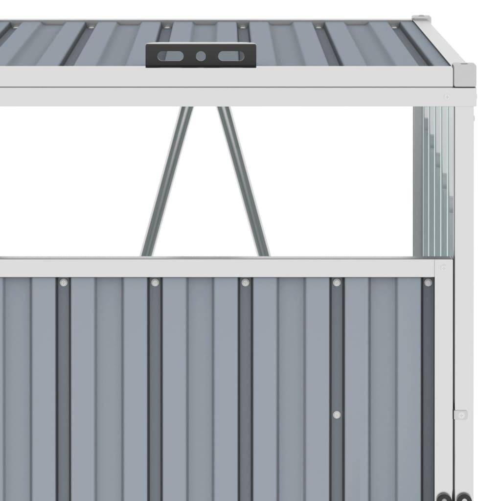 Quadruple Garbage Bin Shed Grey 286x81x121 cm Steel