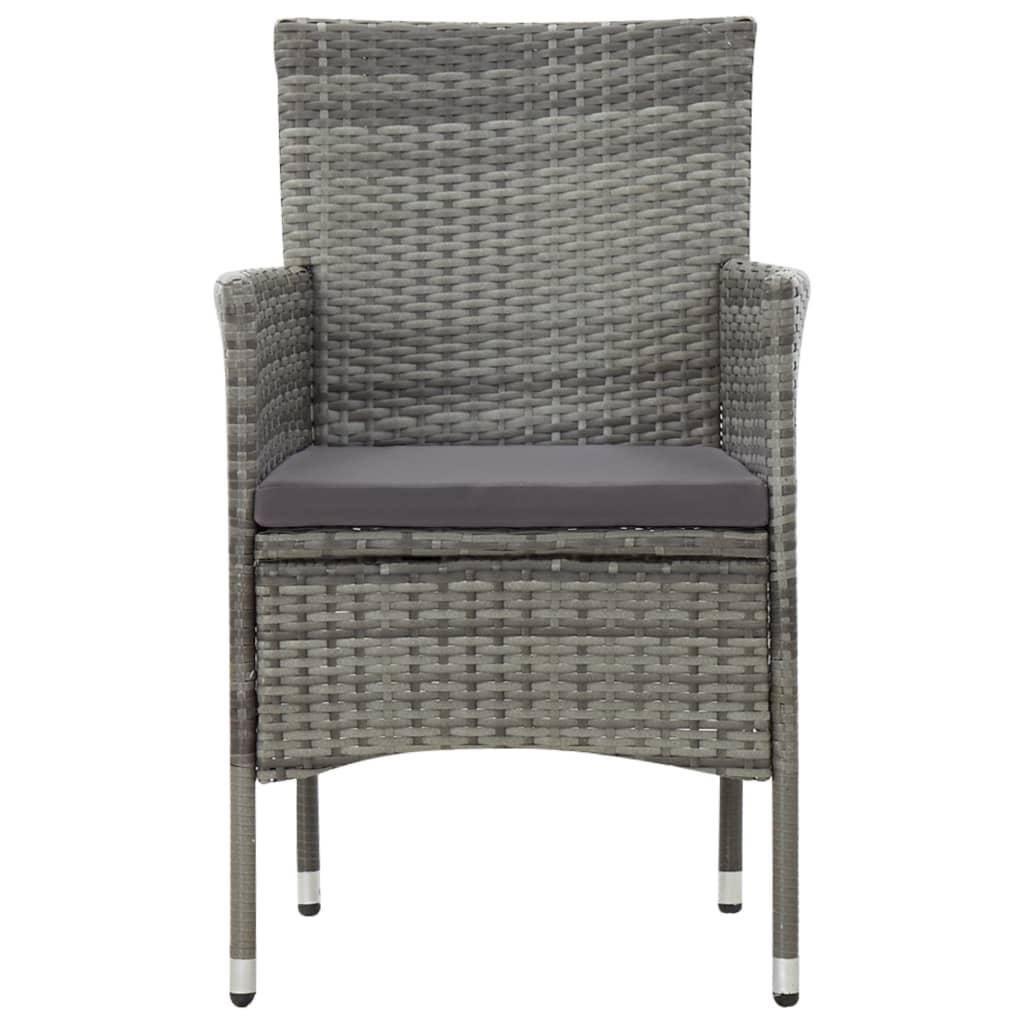 4 Piece Garden Lounge Set with Cushions Poly Rattan Grey