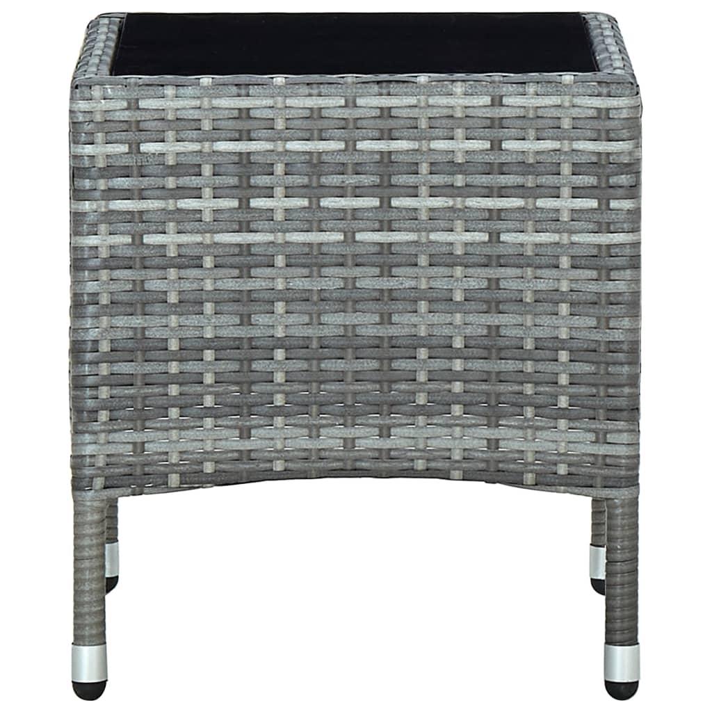 Garden Table Grey 40x40x45 cm Poly Rattan