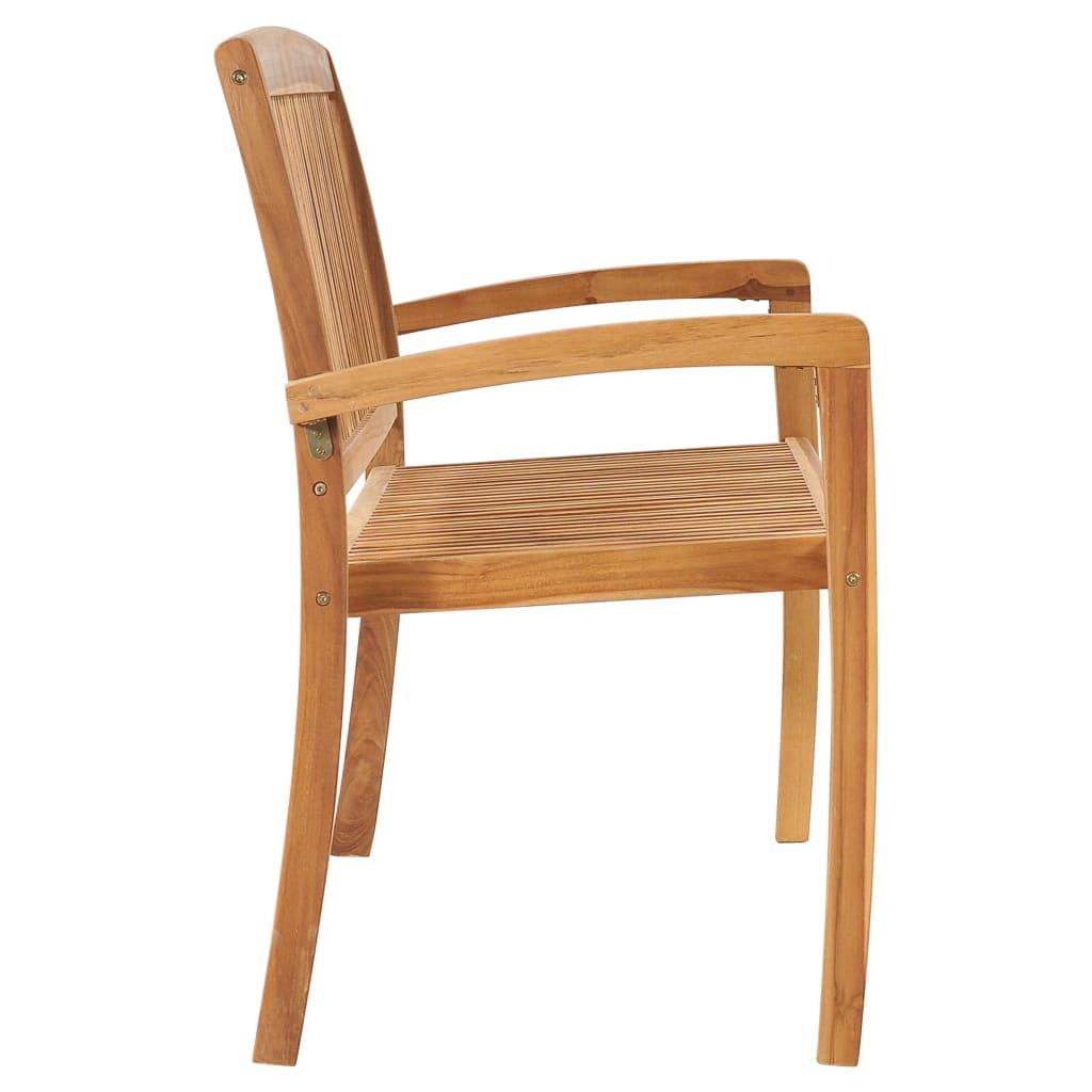 2-Seater Stacking Garden Bench 120 cm Solid Teak Wood