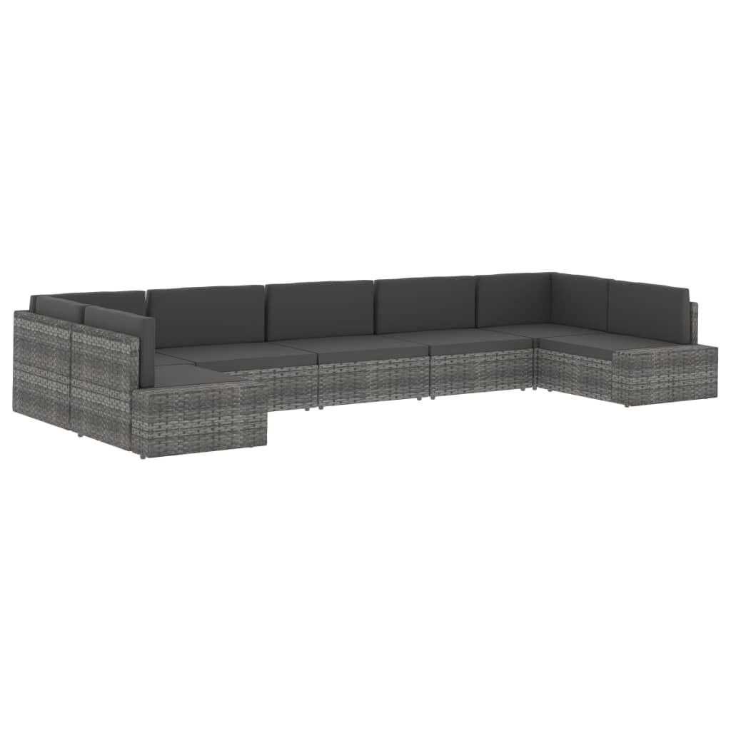 Sectional Corner Sofa Poly Rattan Black