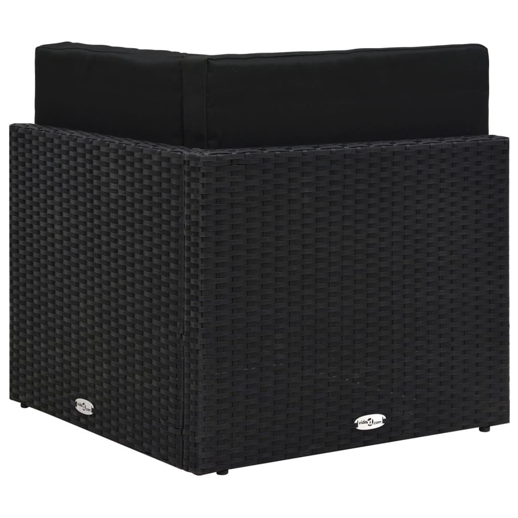 Sectional Corner Sofa Poly Rattan Black