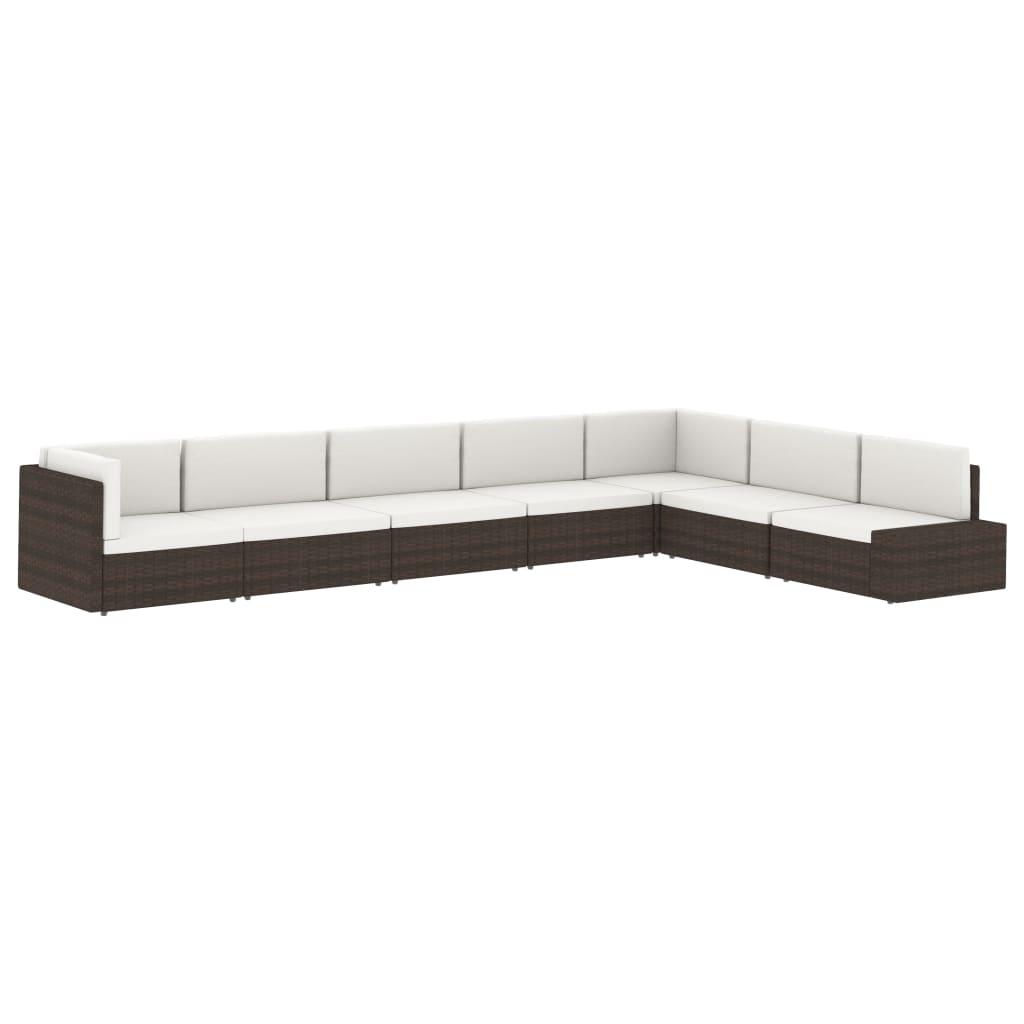 Sectional Corner Sofa Poly Rattan Black
