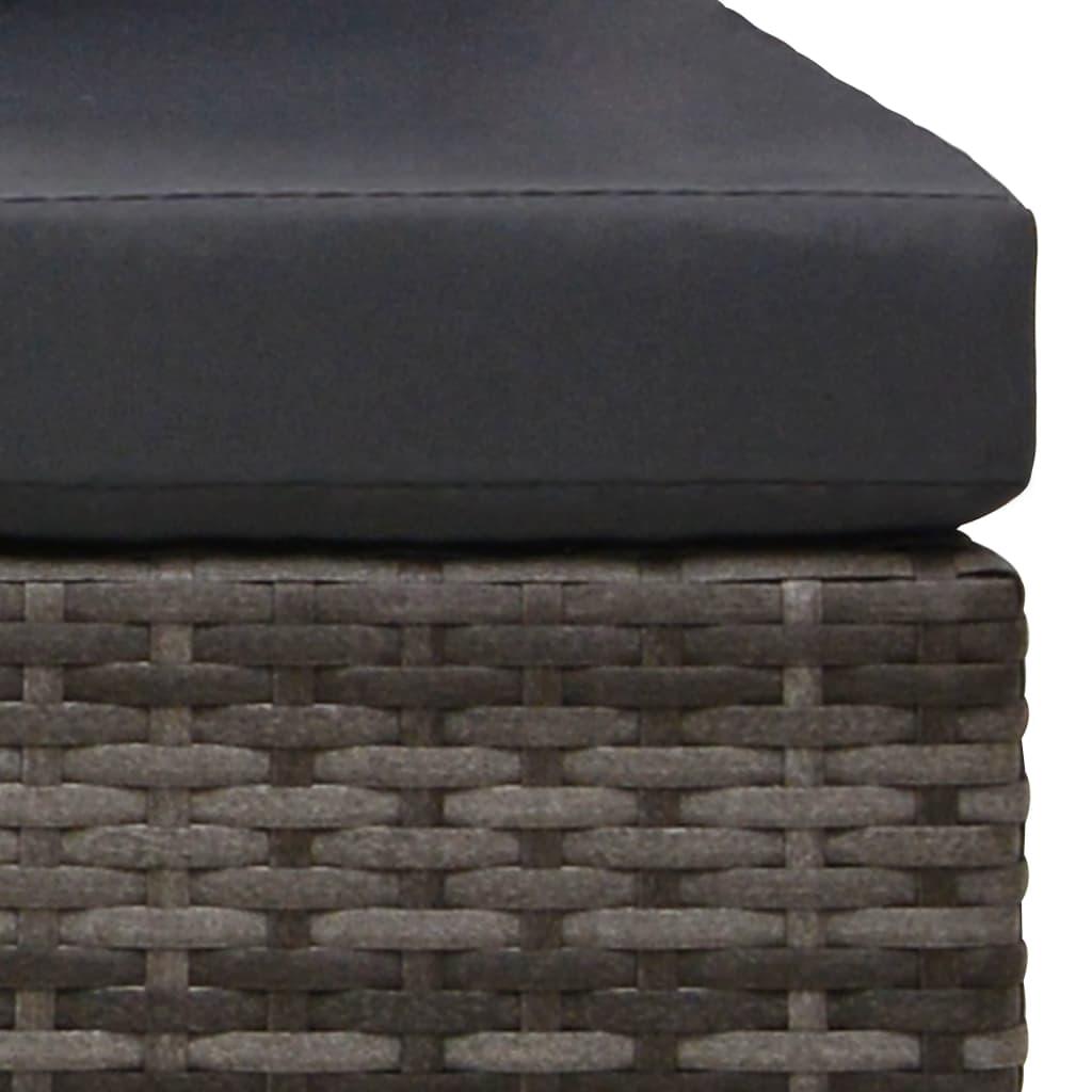 3 Piece Garden Sofa Set with Cushions Poly Rattan Grey