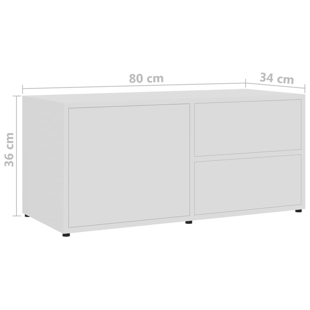 TV Cabinet White 80x34x36 cm Engineered Wood