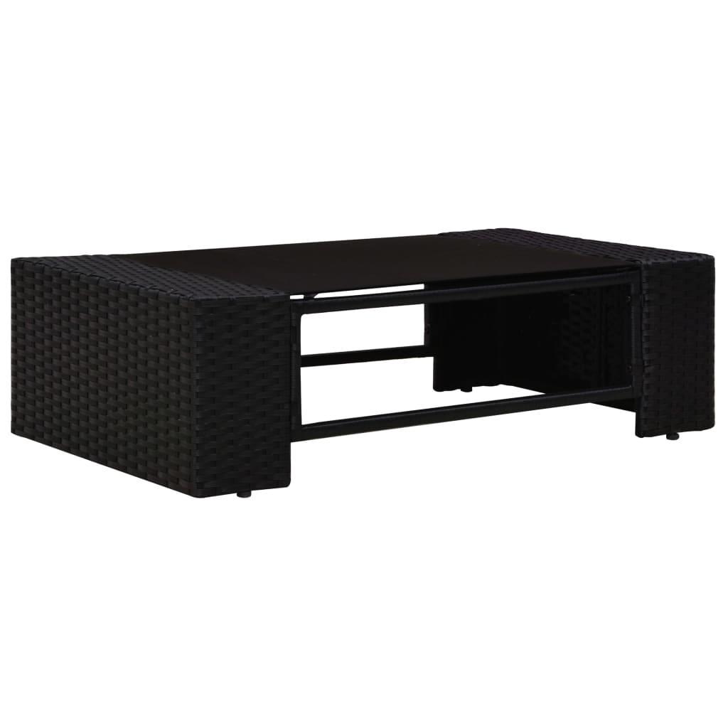 8 Piece Garden Lounge Set Poly Rattan Black