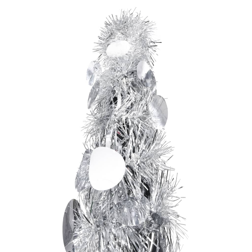 Pop-up Artificial Christmas Tree Silver 150 cm PET