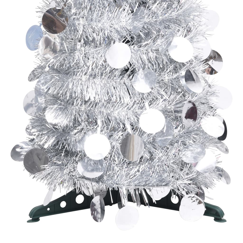 Pop-up Artificial Christmas Tree Silver 150 cm PET