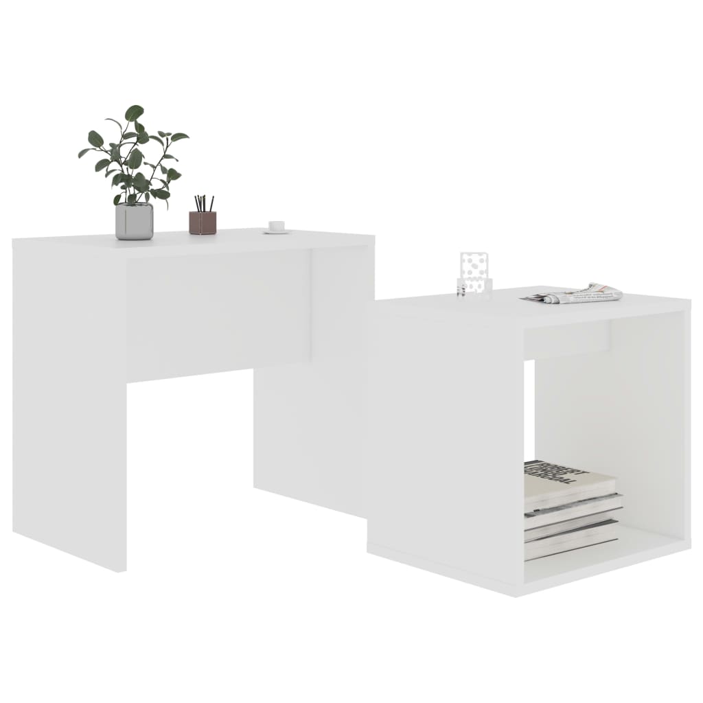 Coffee Table Set White 48x30x45 cm Engineered Wood