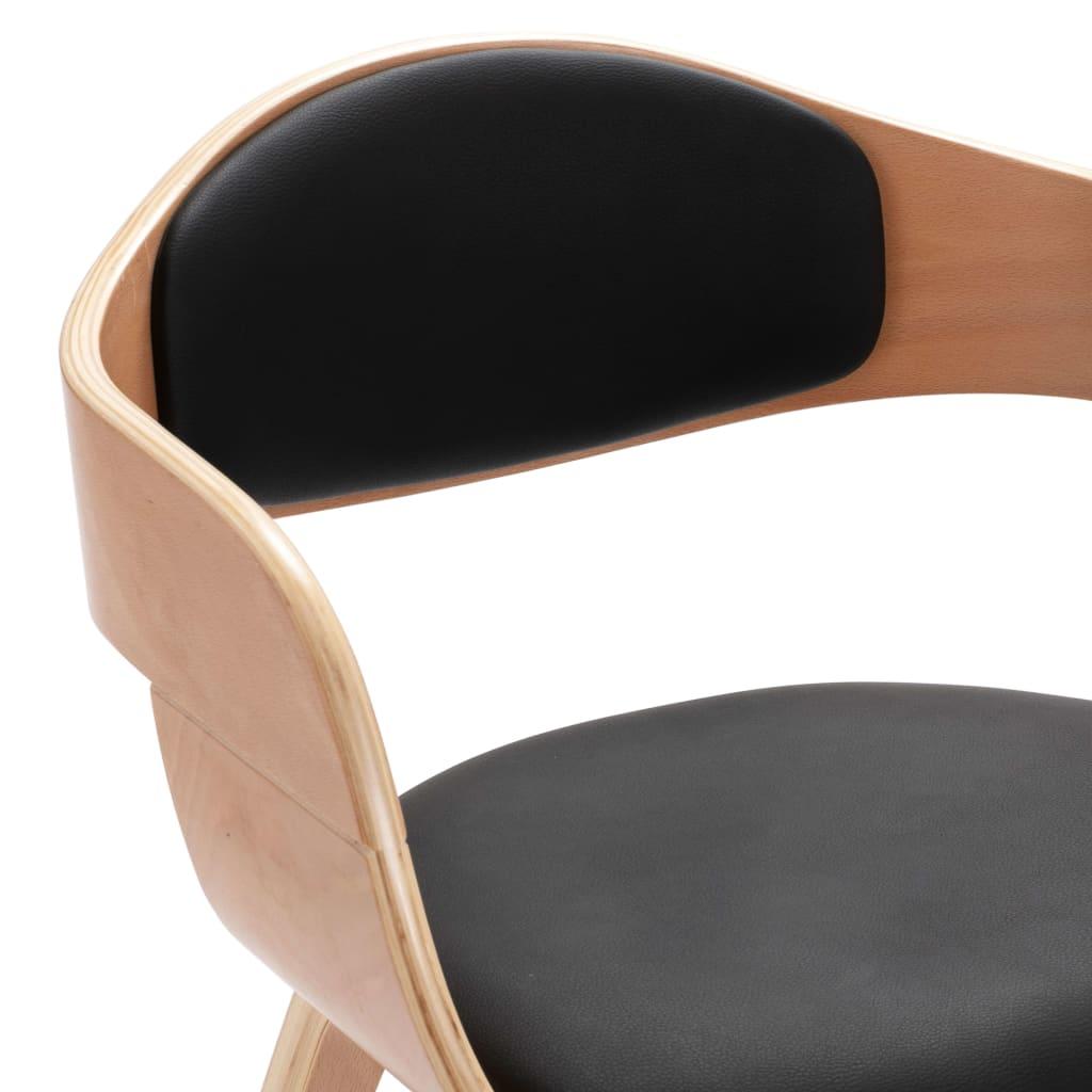 Dining Chairs 4 pcs Bent Wood and Faux Leather