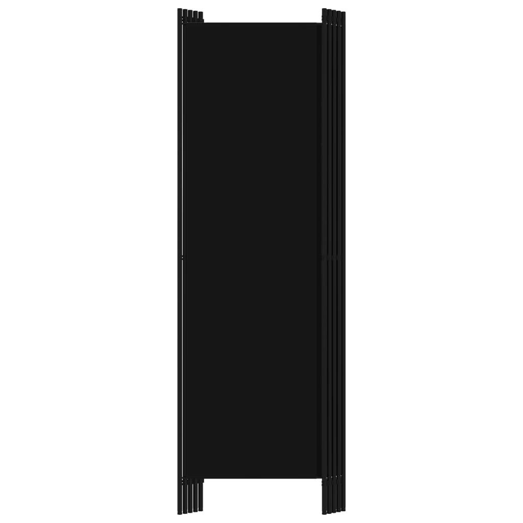 5-Panel Room Divider Black 250x180 cm