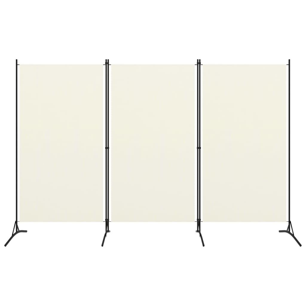 3-Panel Room Divider White 260x180 cm Fabric
