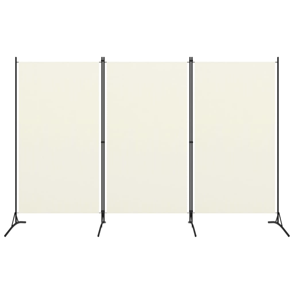 3-Panel Room Divider White 260x180 cm Fabric