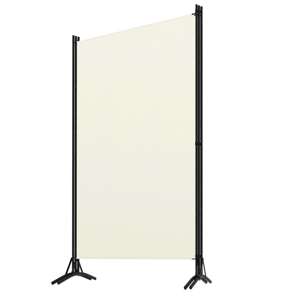 3-Panel Room Divider White 260x180 cm Fabric
