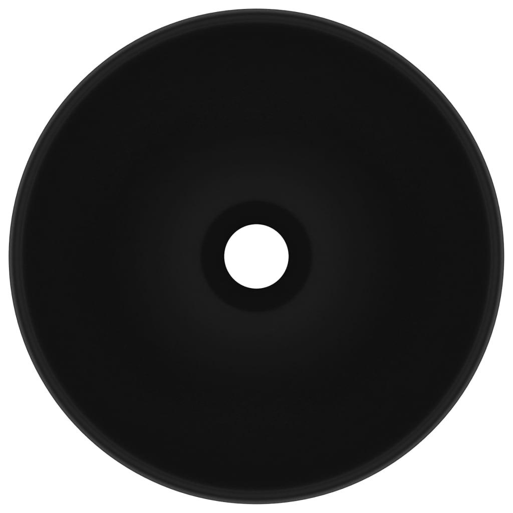 Luxury Bathroom Basin Round Matt Black 32.5x14 cm Ceramic