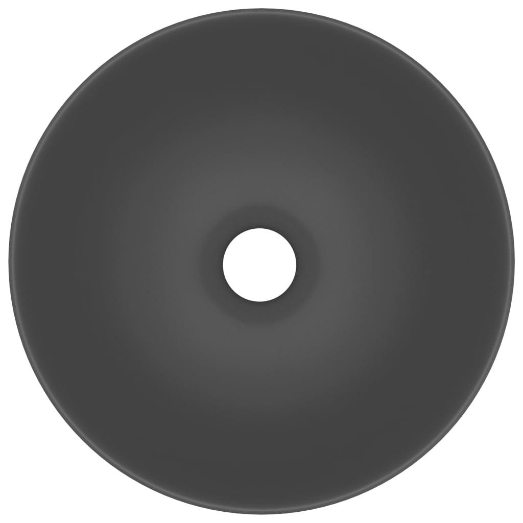 Bathroom Sink Ceramic Dark Grey Round