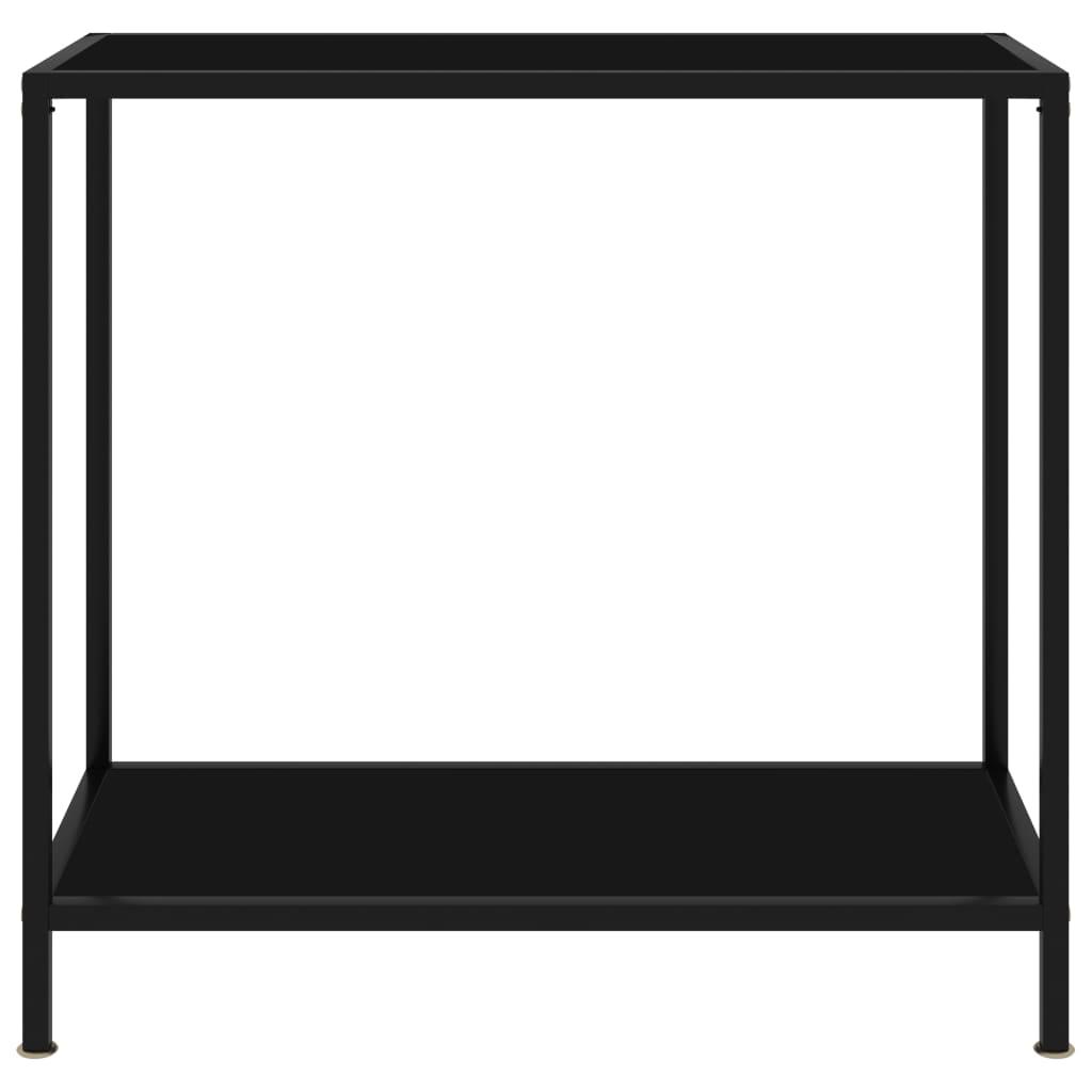 Console Table Black 80x35x75 cm Tempered Glass