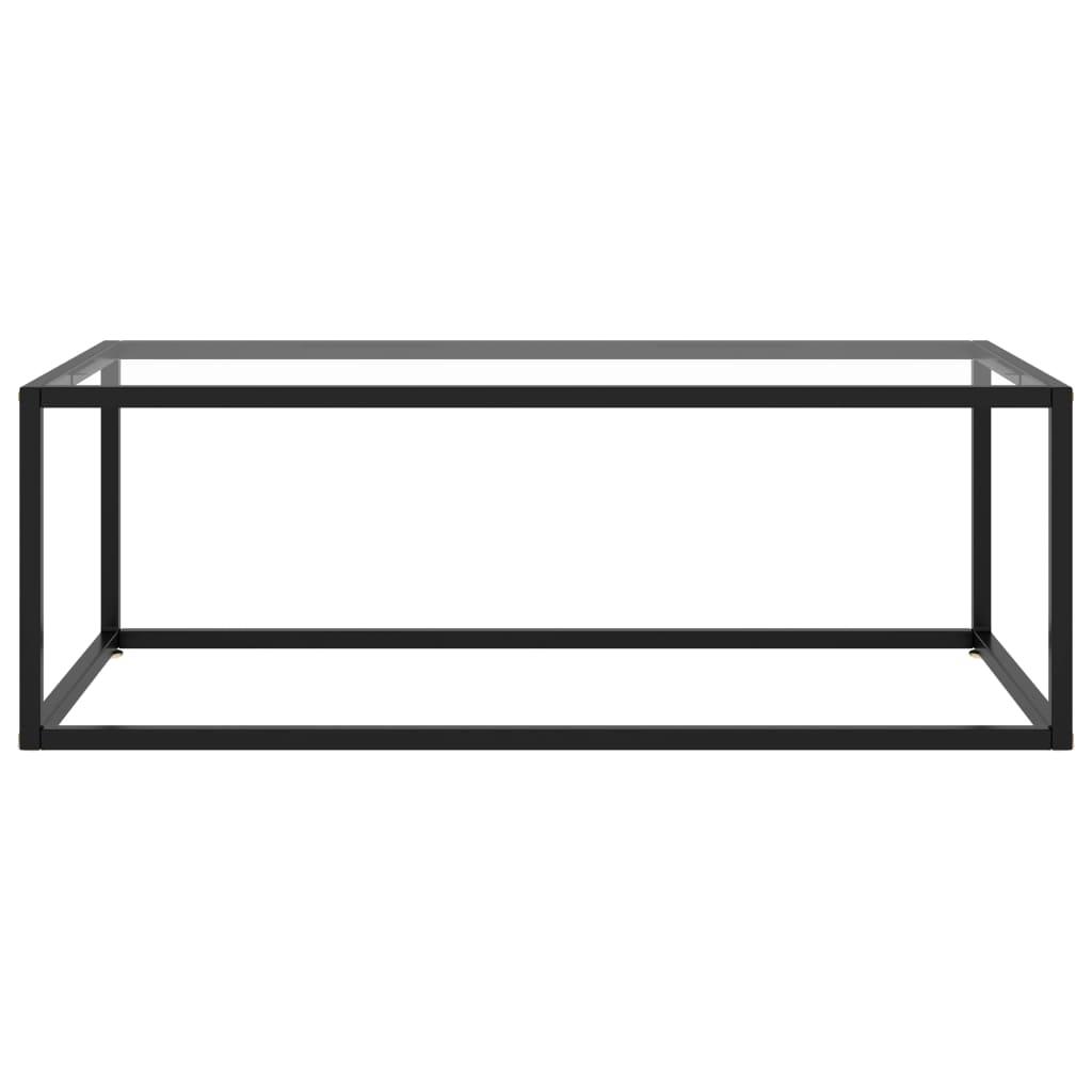 Coffee Table Black with Tempered Glass 100x50x35 cm