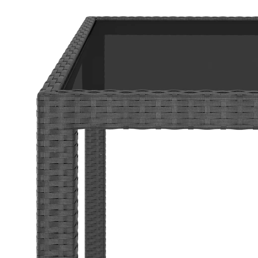 Garden Table Black 90x90x75 cm Poly Rattan