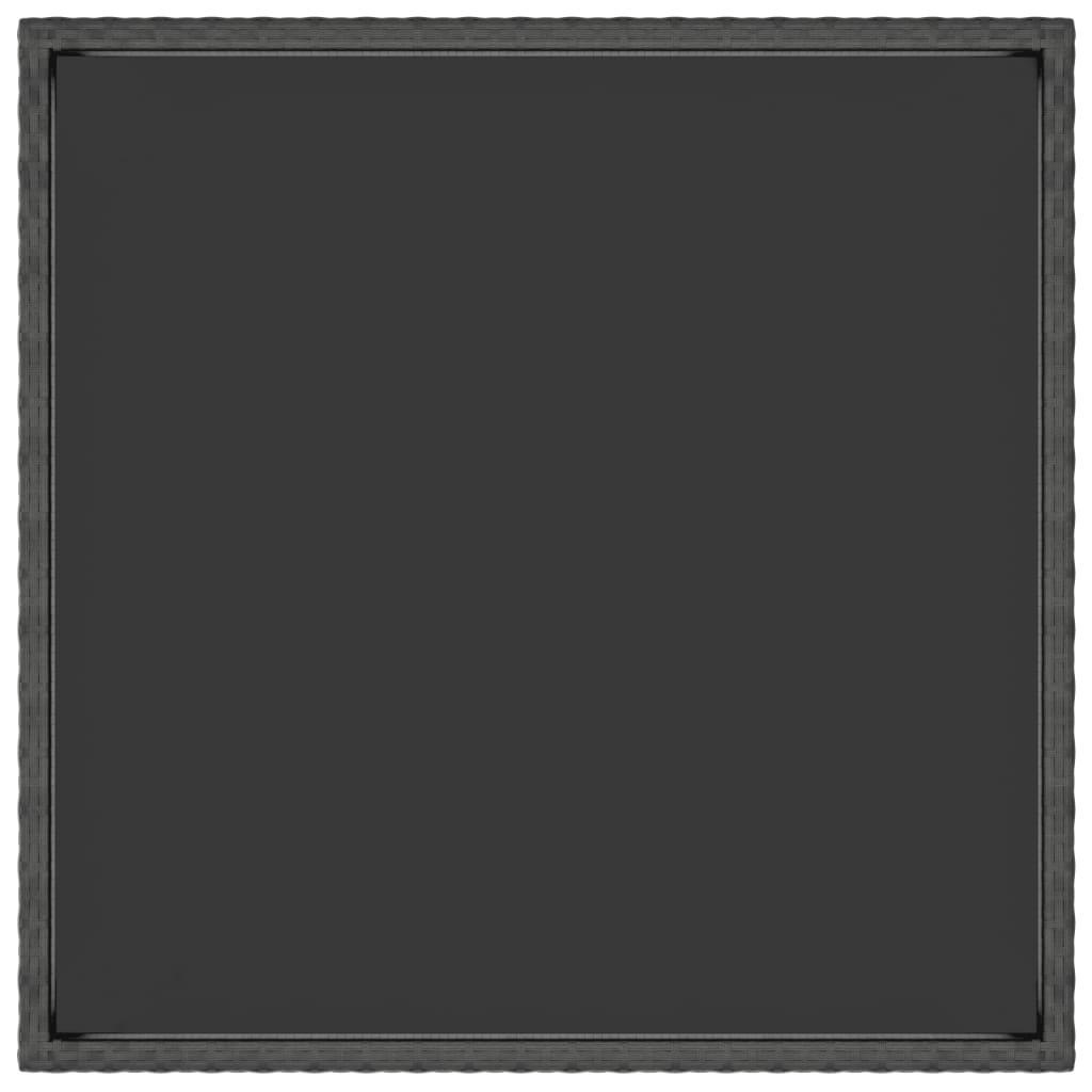 Garden Table Black 90x90x75 cm Poly Rattan