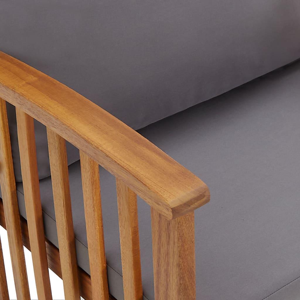 2 Piece Garden Lounge Set with Cushions Solid Acacia Wood