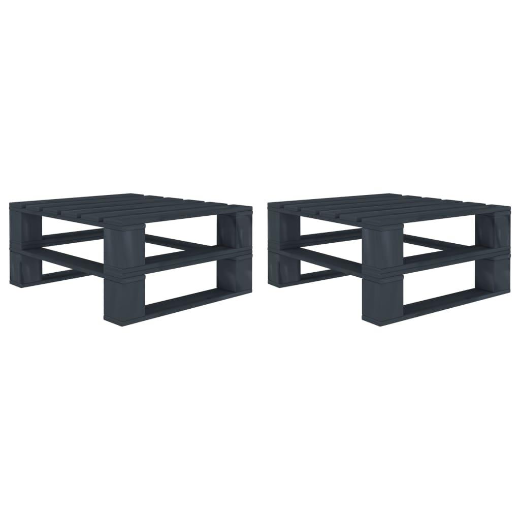 Garden Pallet Tables 2 pcs Grey Wood