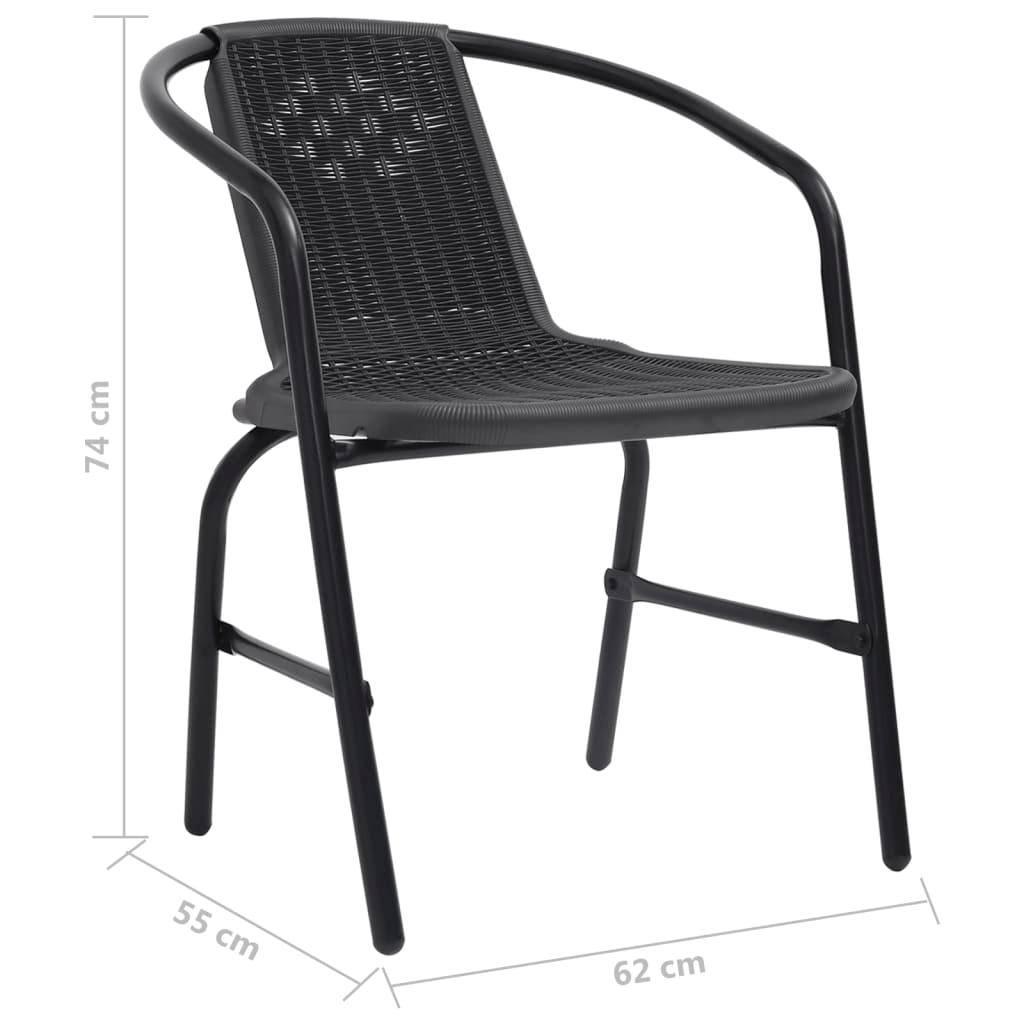 Garden Chairs 4 pcs Plastic Rattan and Steel 110 kg
