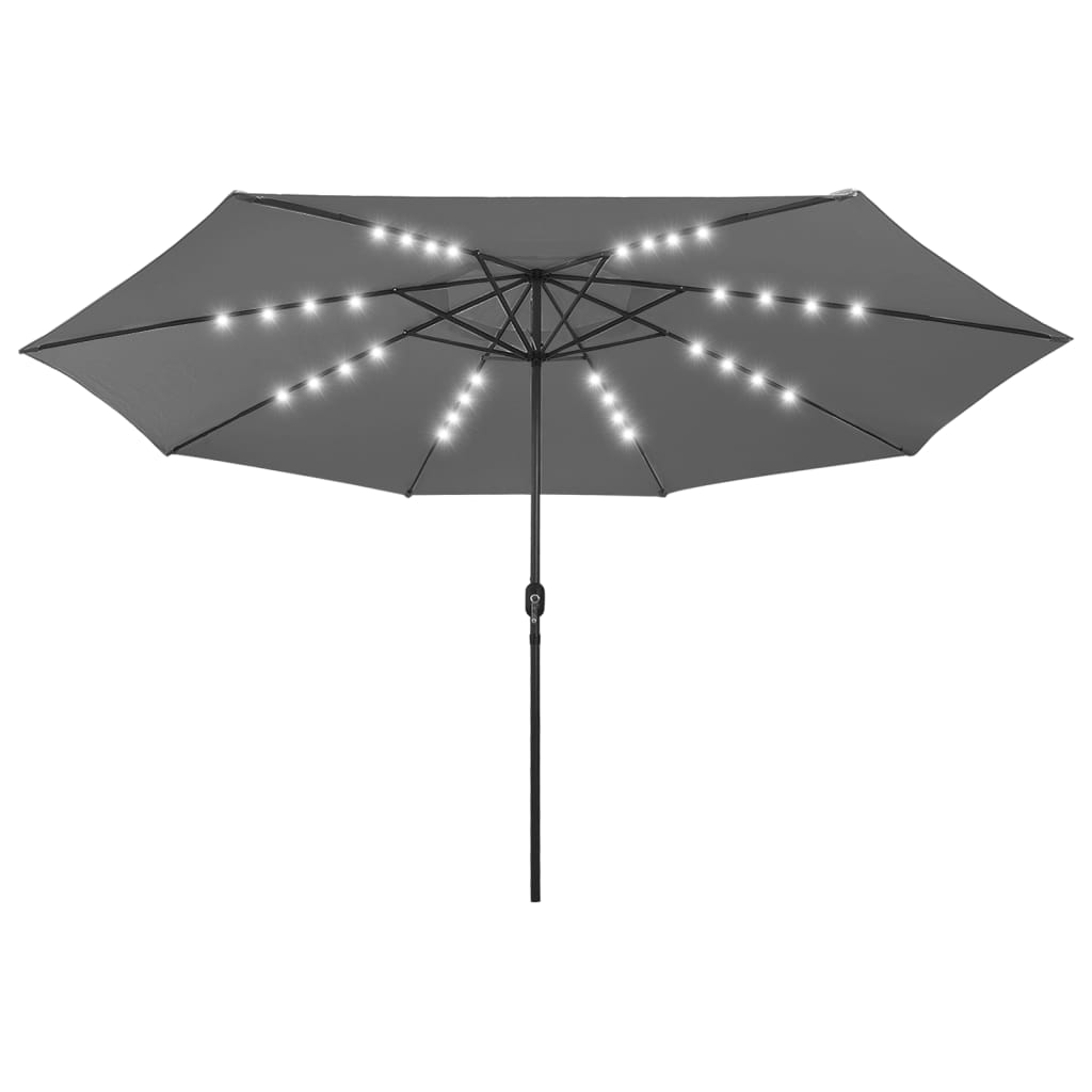 Garden Parasol with LED Lights 400 cm Anthracite