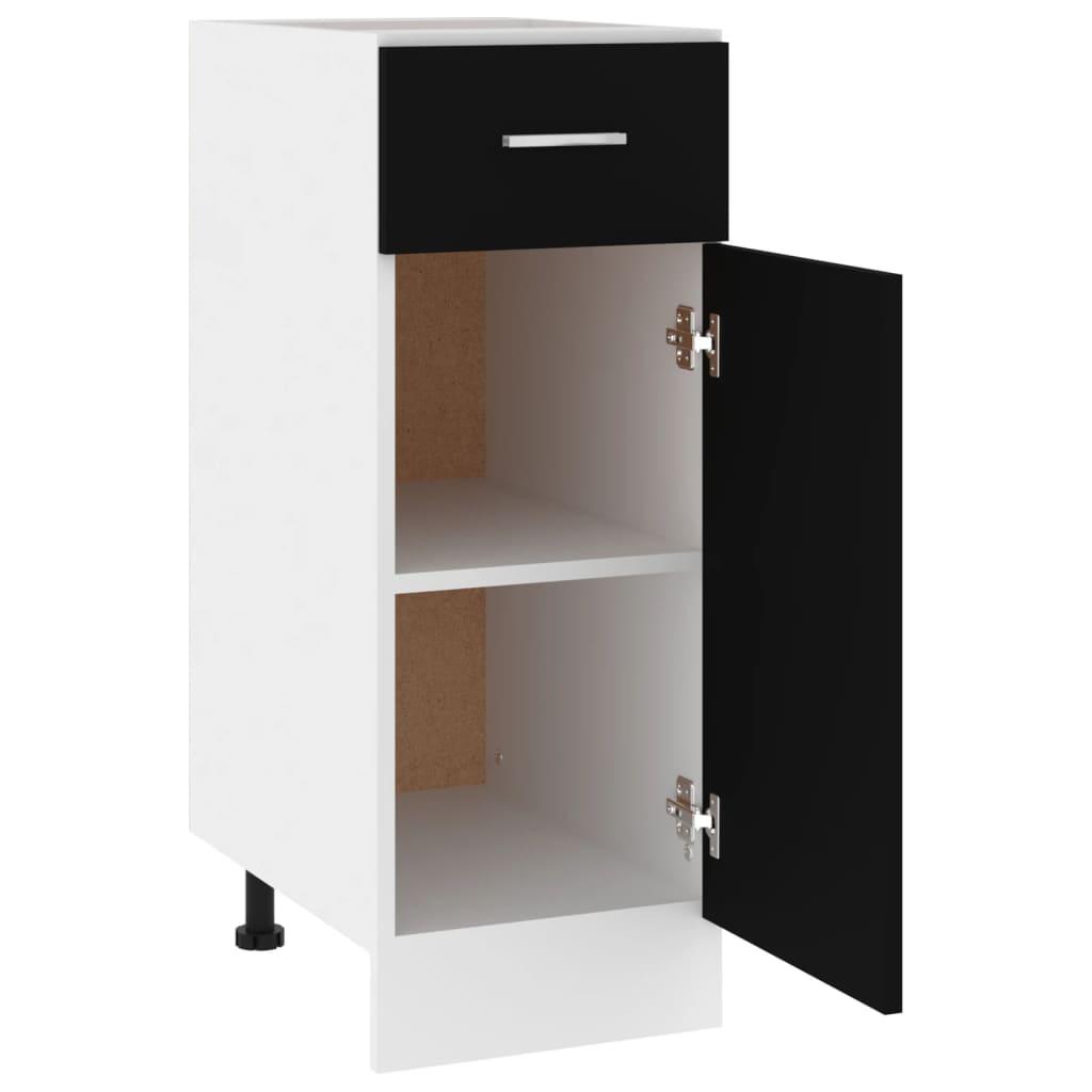 Drawer Bottom Cabinet Lyon Black 30x46x81.5 cm Engineered Wood