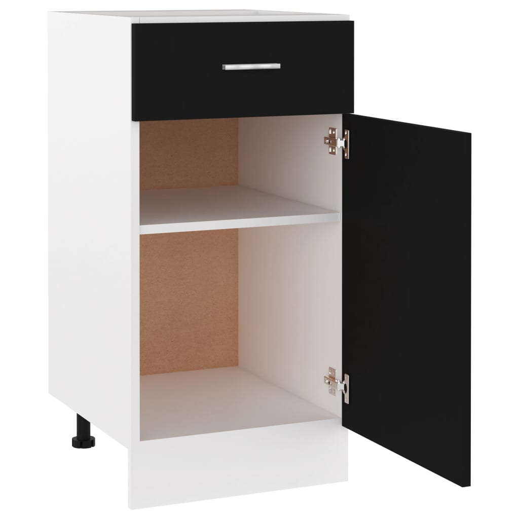 Drawer Bottom Cabinet Lyon Black 40x46x81.5 cm Engineered Wood