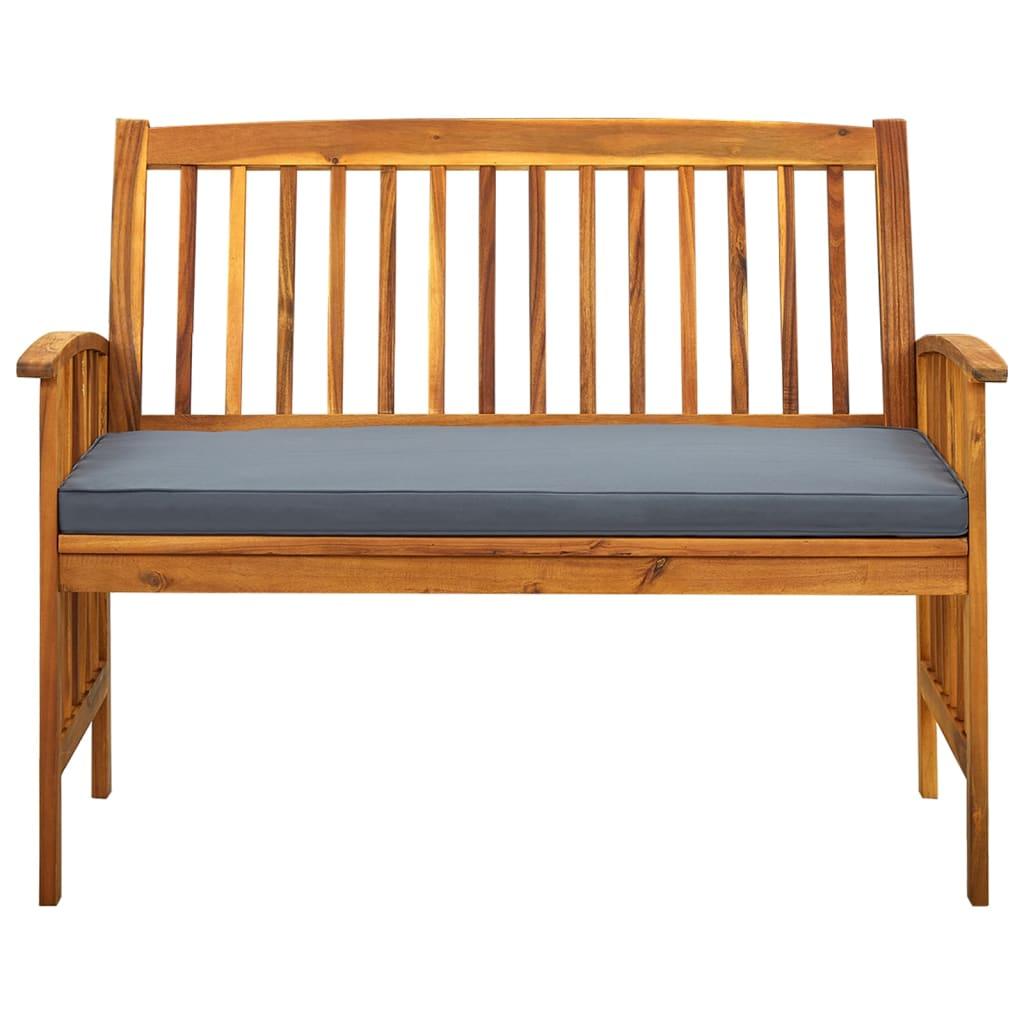 Garden Bench with Cushion 119 cm Solid Acacia Wood