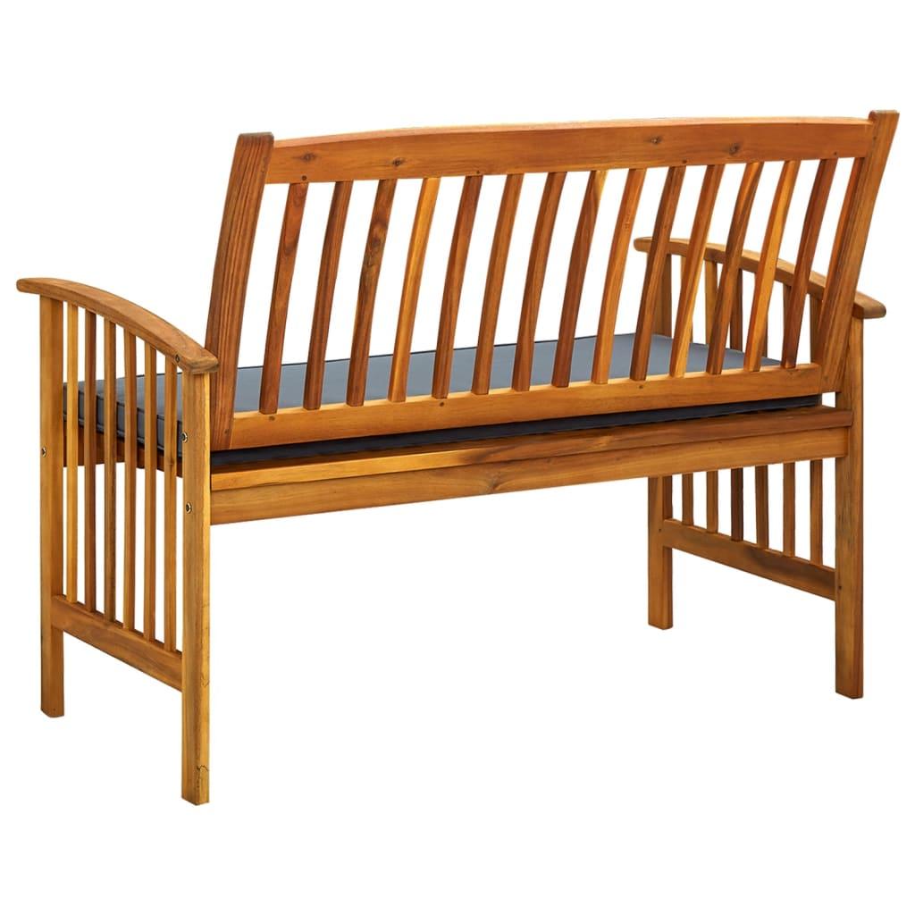 Garden Bench with Cushion 119 cm Solid Acacia Wood