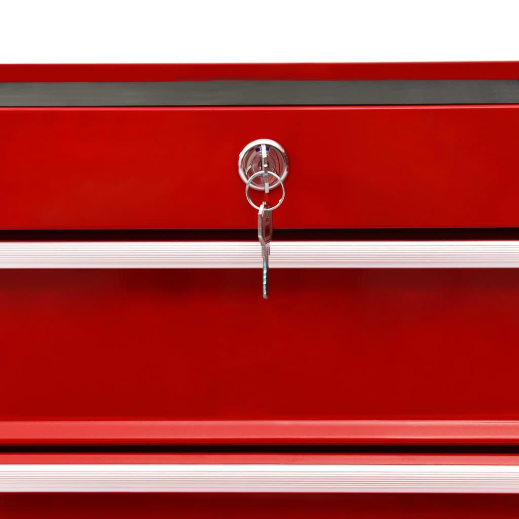 Tool Trolley with 10 Drawers Steel Red