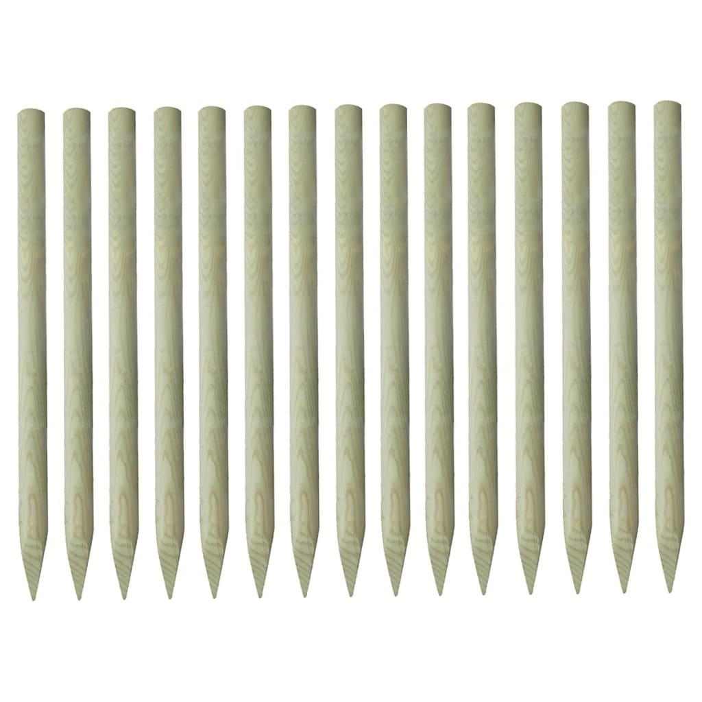 Pointed Fence Posts 15 pcs Impregnated Pinewood 4x150 cm