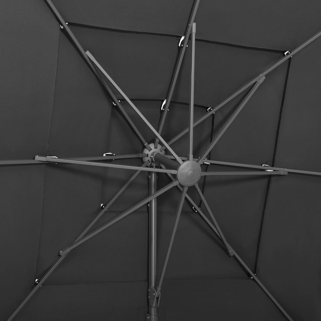 4-Tier Garden Parasol with Aluminium Pole Anthracite 250x250 cm