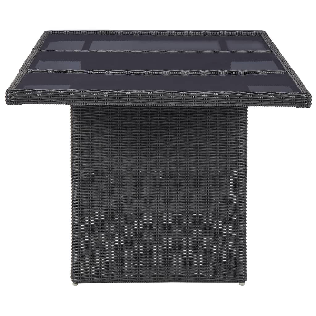 9 Piece Outdoor Dining Set Poly Rattan Black
