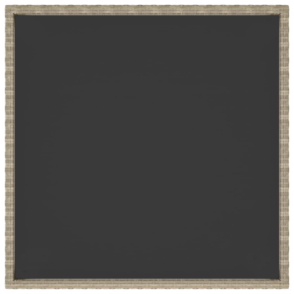 5 Piece Garden Dining Set Poly Rattan and Tempered Glass Beige