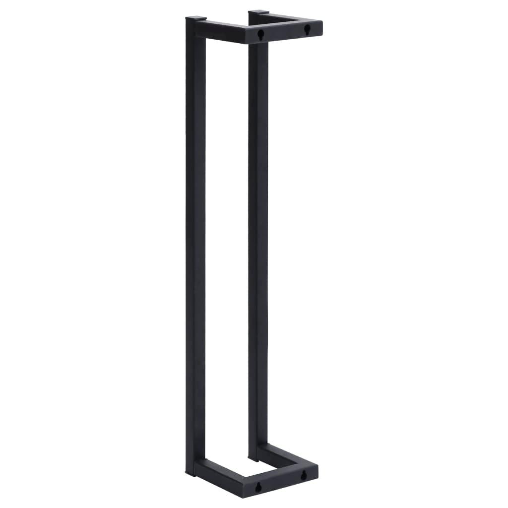 Towel Rack Black 12.5x12.5x60 cm Iron