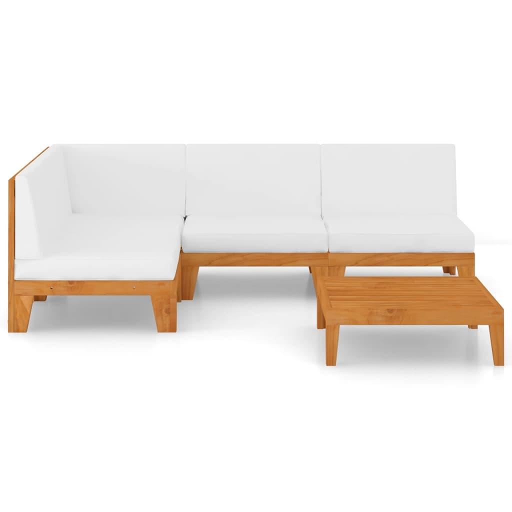 5 Piece Garden Lounge Set with Cushions Solid Acacia Wood