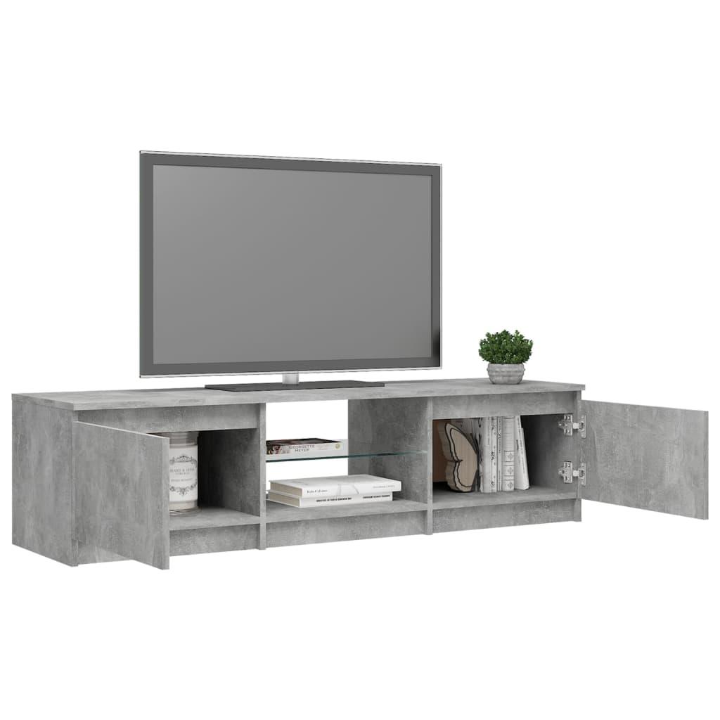 TV Cabinet with LED Lights Concrete Grey 140x40x36 cm
