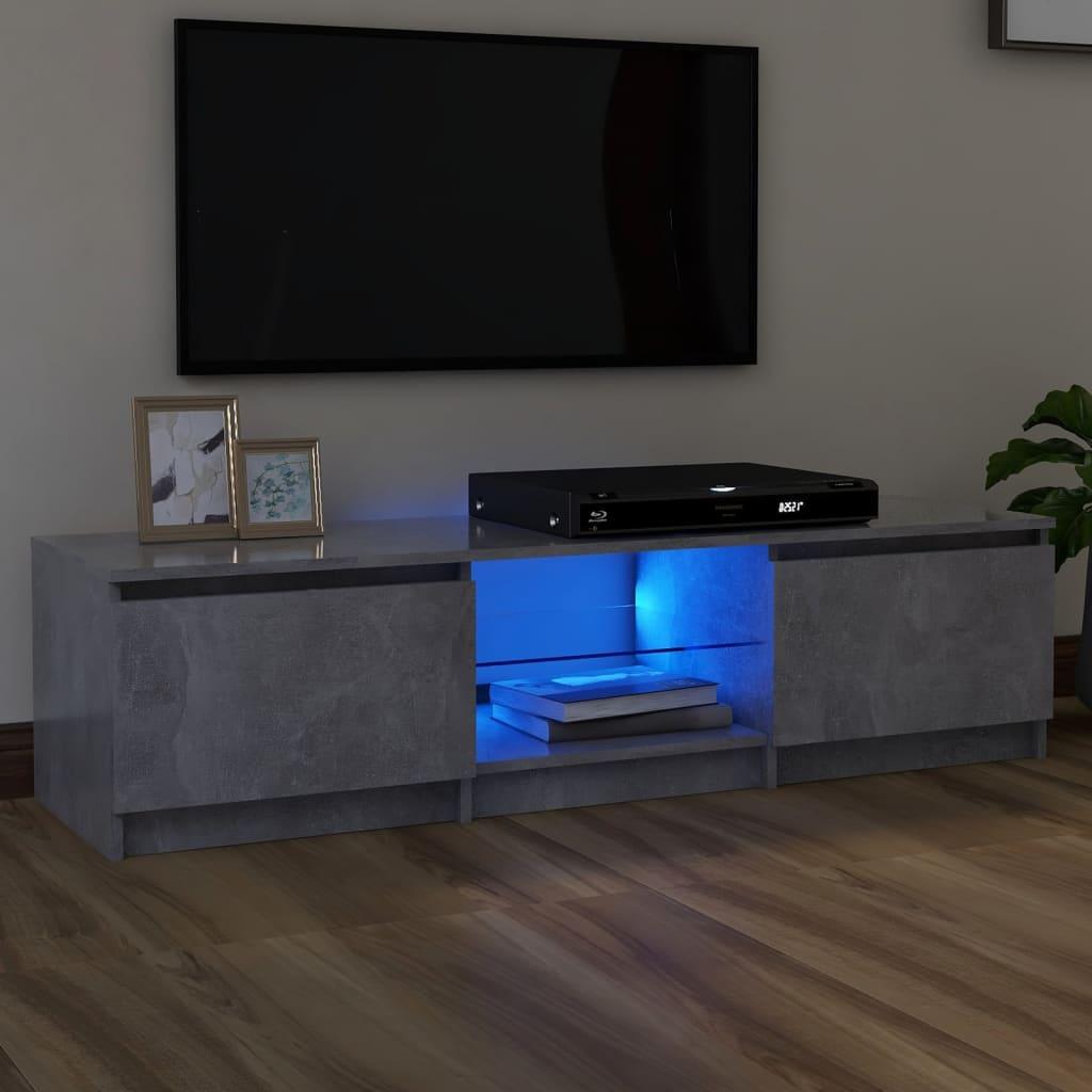 TV Cabinet with LED Lights Concrete Grey 140x40x36 cm