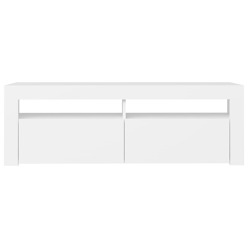 TV Cabinet with LED Lights White 120x35x40 cm