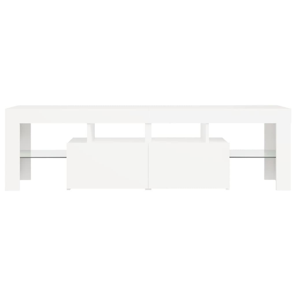 TV Cabinet with LED Lights White 140x36.5x40 cm
