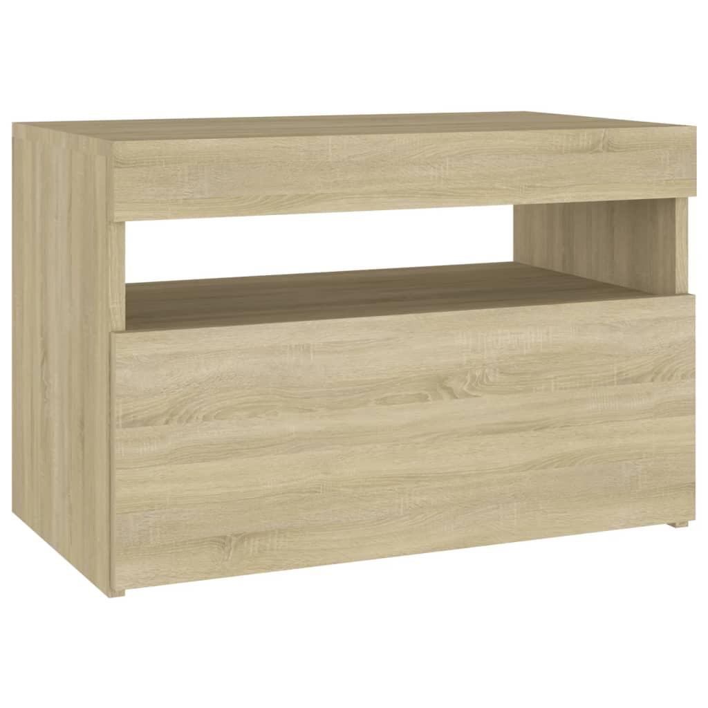 TV Cabinets with LED Lights 2 pcs Sonoma Oak 60x35x40 cm