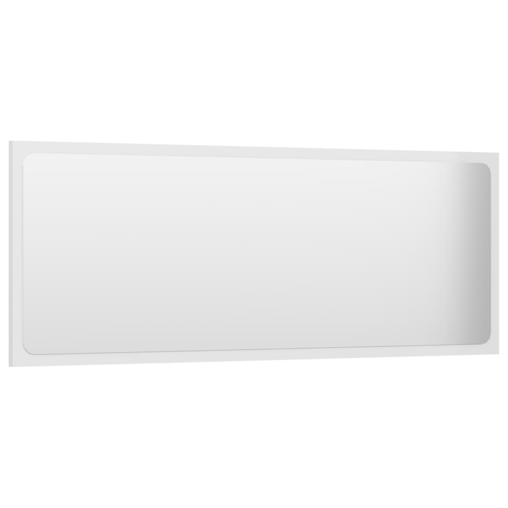 Bathroom Mirror High Gloss White 100x1.5x37 cm Engineered Wood