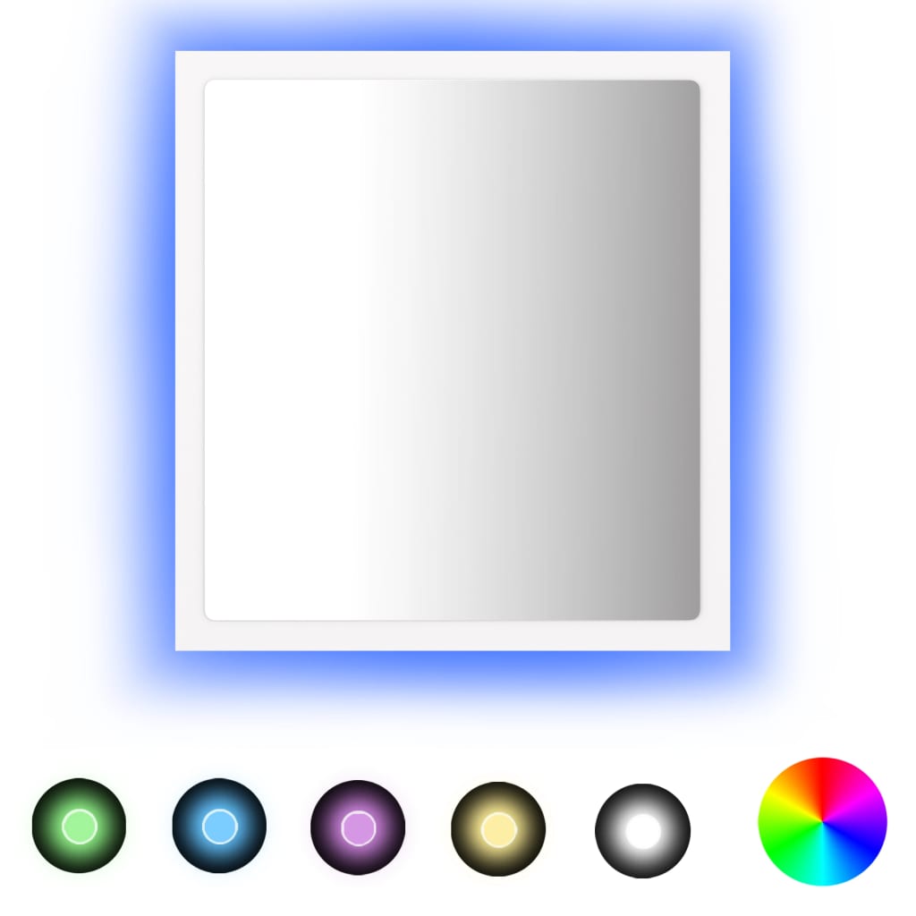 LED Bathroom Mirror White 40x8.5x37 cm Engineered Wood